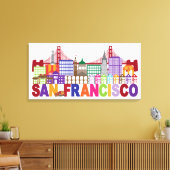 San Francisco, Californië | Typografische vormgevi Canvas Afdruk (Insitu (Woonkamer))