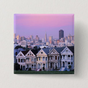 San Francisco, Californië. Uitzicht van het Victo Vierkante Button 5,1 Cm