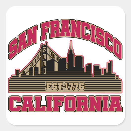 San Francisco, Californië Vierkante Sticker (Voorkant)