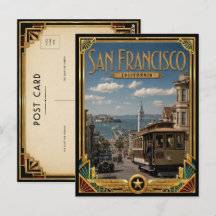 San Francisco Californië Vintage Art Deco Goud