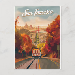 San Francisco, Californië Vintage reizen Briefkaart