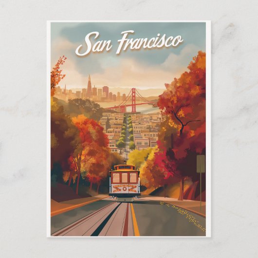 San Francisco, Californië Vintage reizen Briefkaart (Voorkant)