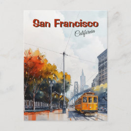 San Francisco, Californië Vintage reizen Briefkaart