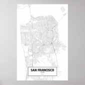 San Francisco, Californië (zwart op wit) Poster (Voorkant)