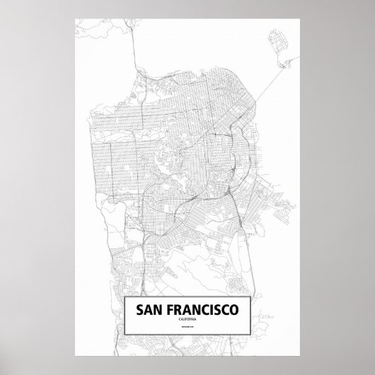 San Francisco, Californië (zwart op wit) Poster (Voorkant)