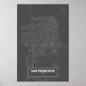 San Francisco, Californië (zwart wit) Poster (Voorkant)