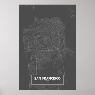 San Francisco, Californië (zwart wit) Poster