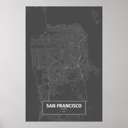 San Francisco, Californië (zwart wit) Poster (Voorkant)