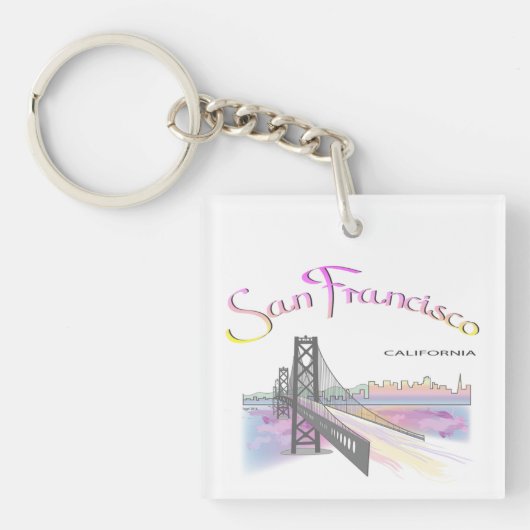 San Francisco, Californische regenboogkleuren Sleutelhanger (voorkant)
