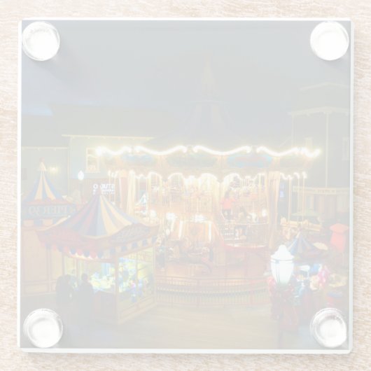 San Francisco Carousel Pier 39 #2 Glass Onderzette Glazen Onderzetter (Achterkant)
