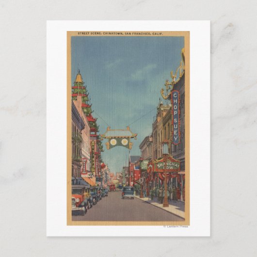 San Francisco, CAS-treetscène uit Chinatown Briefkaart (Voorkant)