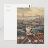 San Francisco Cat on rooftop Briefkaart (Voorkant / Achterkant)