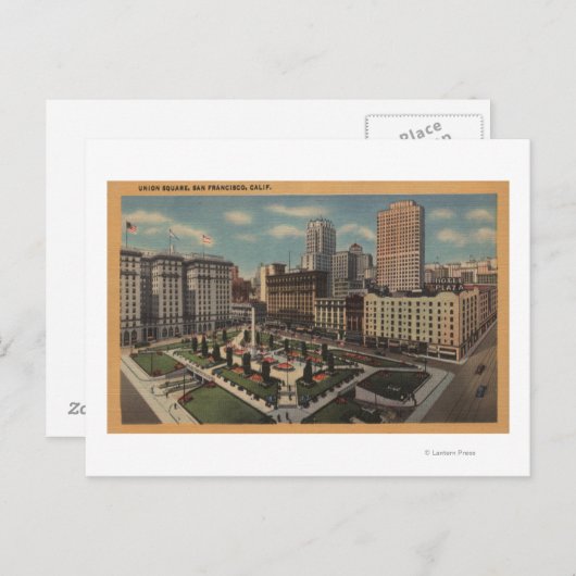 San Francisco, CAUnion Square Uitzicht Briefkaart (Voorkant / Achterkant)