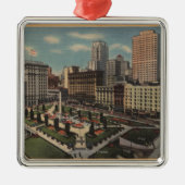 San Francisco, CAUnion Square Uitzicht Metalen Ornament (Voorkant)