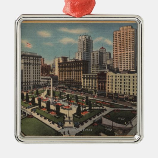 San Francisco, CAUnion Square Uitzicht Metalen Ornament (Voorkant)