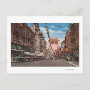 San Francisco, CAView of Chinatown Main Street Briefkaart