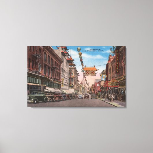 San Francisco, CAView of Chinatown Main Street Canvas Afdruk (Voorkant)