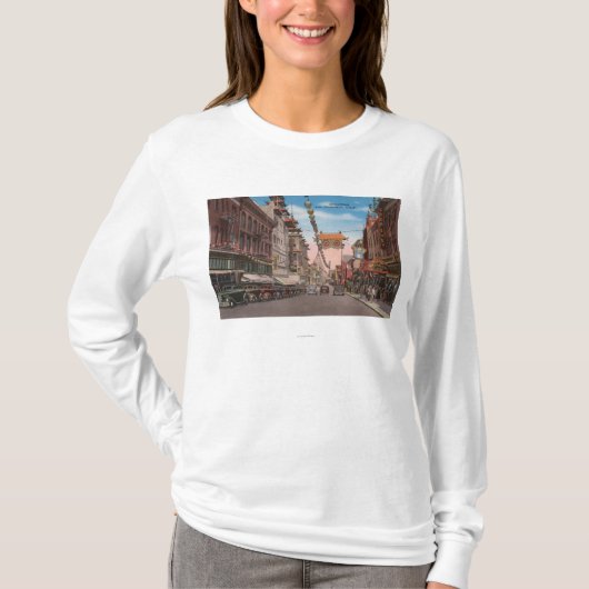 San Francisco, CAView of Chinatown Main Street T-shirt (Voorkant)