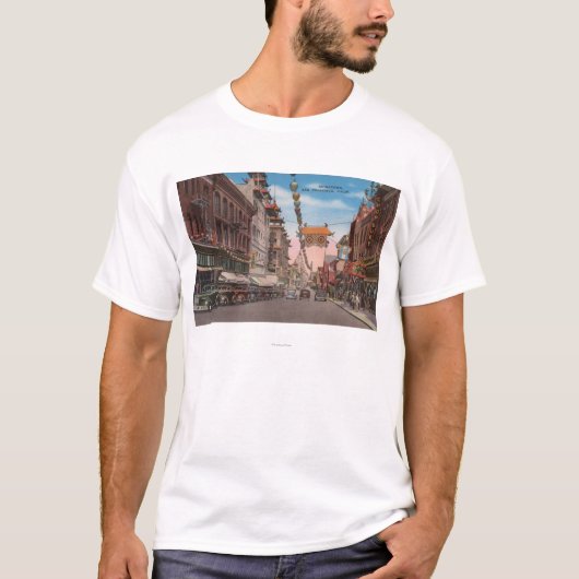 San Francisco, CAView of Chinatown Main Street T-shirt (Voorkant)