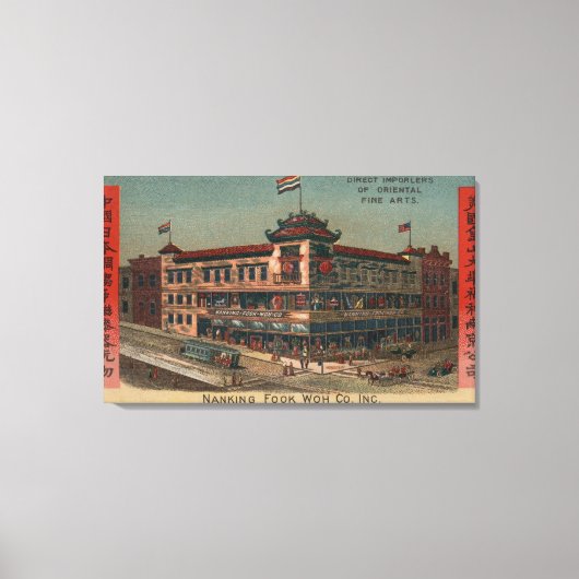 San Francisco, CAView of Nanking Fook Co. Canvas Afdruk (Voorkant)