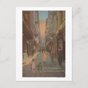 San Francisco, CAView of Old Chinatown Street Briefkaart