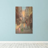 San Francisco, CAView of Old Chinatown Street Canvas Afdruk (Insitu (Houten vloer))