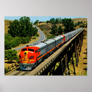 San Francisco Chief Train en Route Vintage Poster