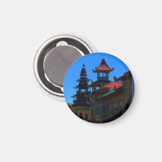 San Francisco Chinatown #10 Round Magnet (Voorkant / Achterkant)