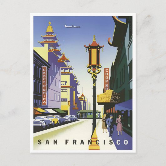 San Francisco Chinatown vintage-briefkaart Briefkaart (Voorkant)