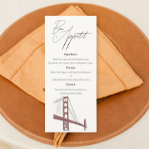 San Francisco Chique Trouwmenu met tekening
