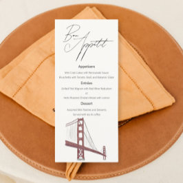 San Francisco Chique Trouwmenu met tekening Menu