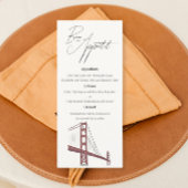 San Francisco Chique Trouwmenu met tekening Menu