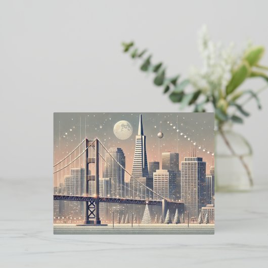 San Francisco Christmas Kaart | Golden Gate Bridge (Staand Voorkant)