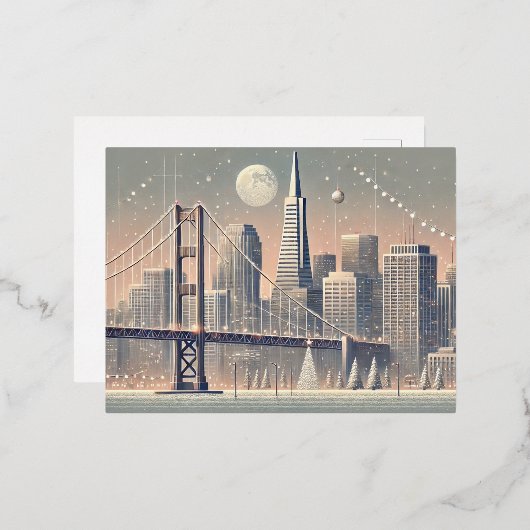 San Francisco Christmas Kaart | Golden Gate Bridge (Voorkant / Achterkant)
