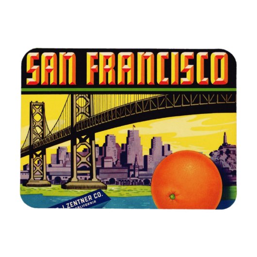 San Francisco Citrus Label Magnet Magneet (Horizontaal)