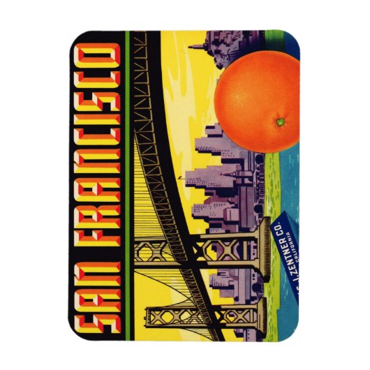 San Francisco Citrus Label Magnet Magneet (Verticaal)