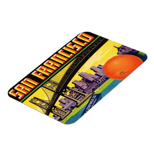 San Francisco Citrus Label Magnet Magneet (Linkerzijde)