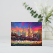 San Francisco City aan de baai Briefkaart (Staand voorkant)
