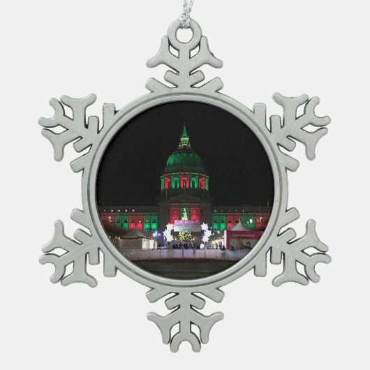 San Francisco City Hall #4 Snowflake Ornament (Voorkant)