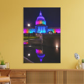 San Francisco City Hall in regenbooglicht Canvas Afdruk (Insitu (Woonkamer))