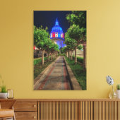 San Francisco City Hall in rood, wit en blauw Canvas Afdruk (Insitu (Woonkamer))