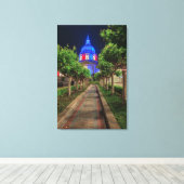 San Francisco City Hall in rood, wit en blauw Canvas Afdruk (Insitu (Houten vloer))