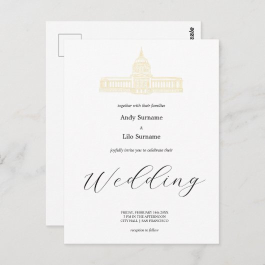 San Francisco City Hall Trouw Postkaart (Voorkant / Achterkant)