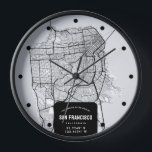 San Francisco City Map<br><div class="desc">Een leuke wandklok met een top-down straatkaart die de prachtige stad San Francisco in Californië vertegenwoordigt.</div>