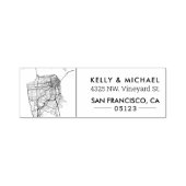 San Francisco City Map | Aangepast adres Zelfinktende Stempel (Design)