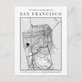 San Francisco City Map + Locatiemarker Briefkaart (Voorkant)