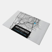 San Francisco City Map + Mark Your Location Deurmat (Schuin)