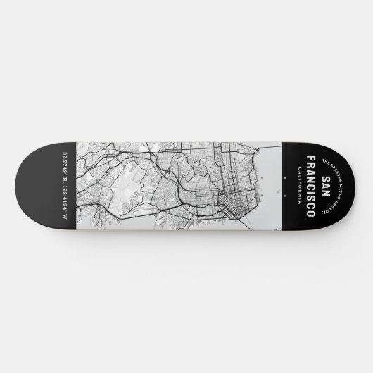 San Francisco City Map Persoonlijk Skateboard (Horizontaal)