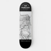 San Francisco City Map Persoonlijk Skateboard (Voorkant)