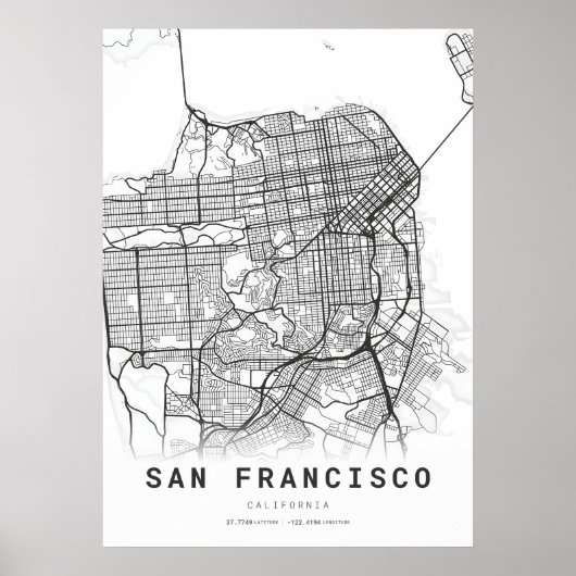 San Francisco City Map Poster (Voorkant)